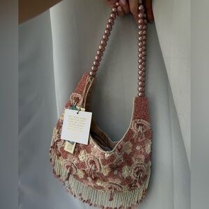 Handcrafted Pink Beaded Bag
